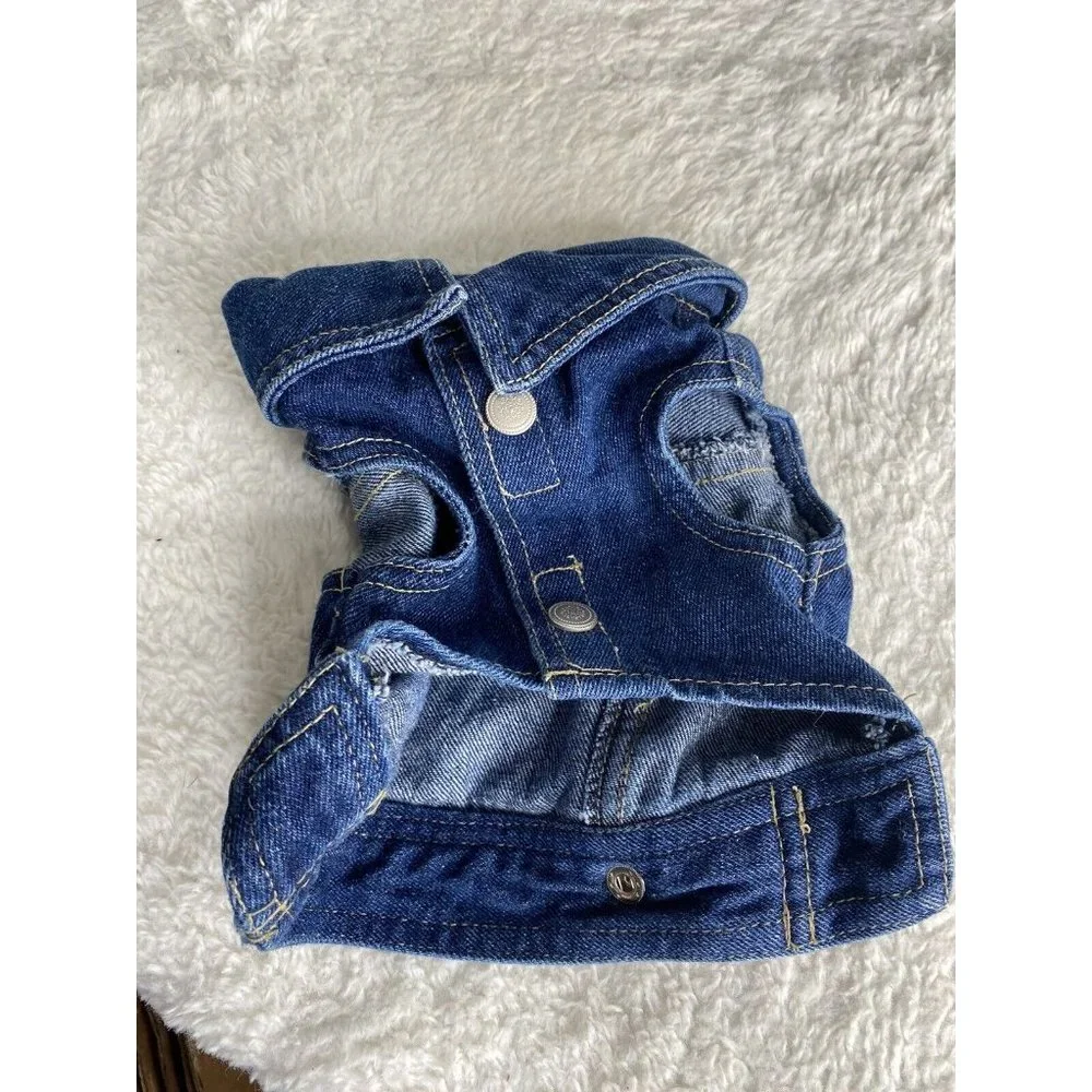 Woolrich Denim Dog  Coat Small Jean Light Wash, Hook-n-Loop Closure Collar Small - Picture 3 of 9